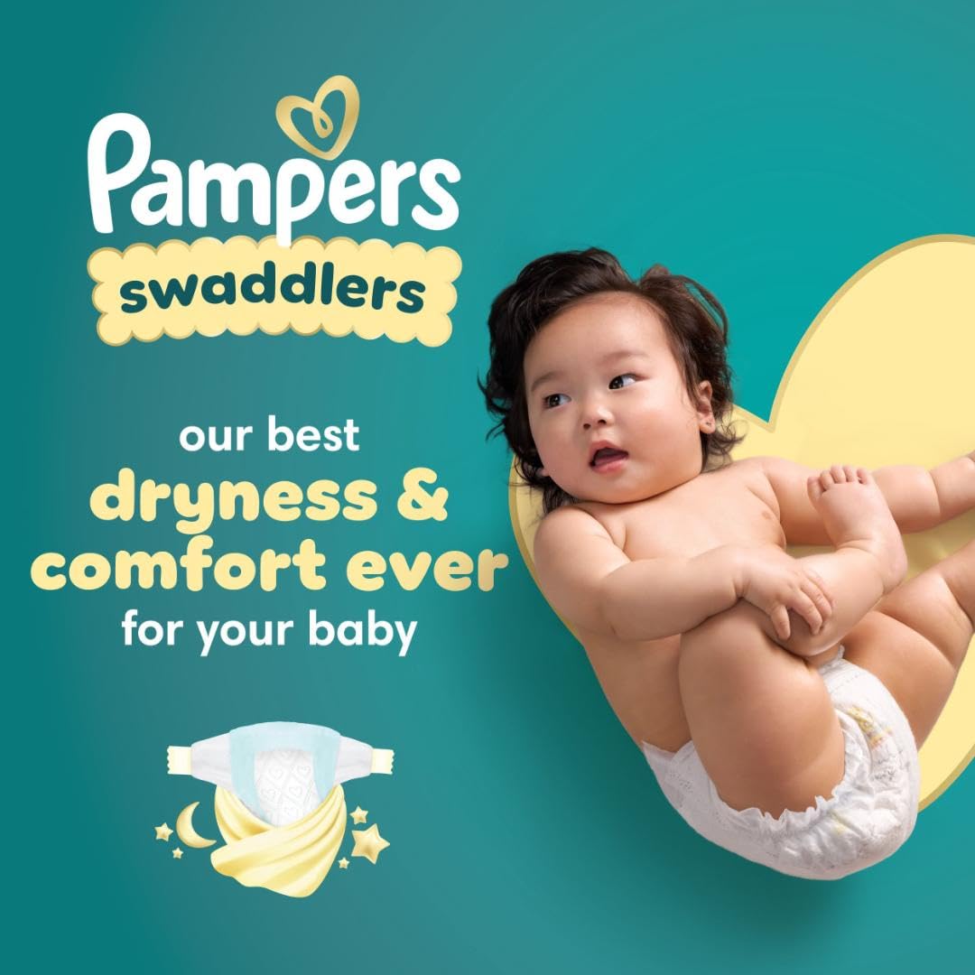 Pampers Swaddlers Diapers, Size 5 (20-37 lbs), 58 Count, Absorbent, Keeps Baby Dry and Comfortable, Skin Safe Disposable Baby Diaper (Packaging May Vary) Retail $29.99