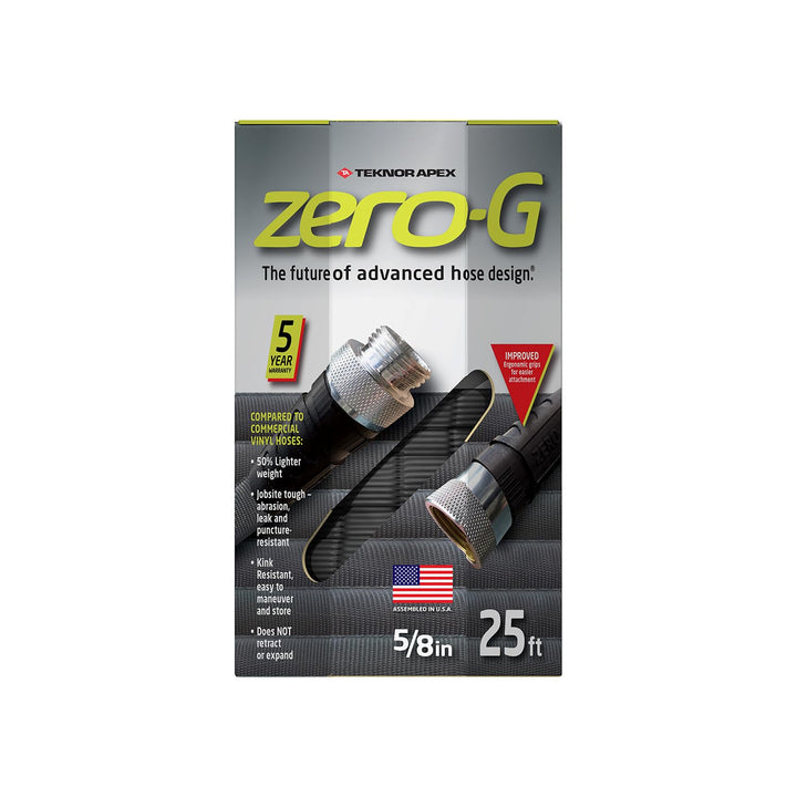 zero-G 4001-25 8 Inch by 25 Feet Lightweight, Ultra Flexible, Durable, Kink-Free Garden Hose, 5, 5/8" x 25', Gray Retail $29.98