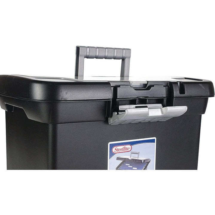 STERILITE Portable File Box, Black (ST1871-9004) Retail $13.58