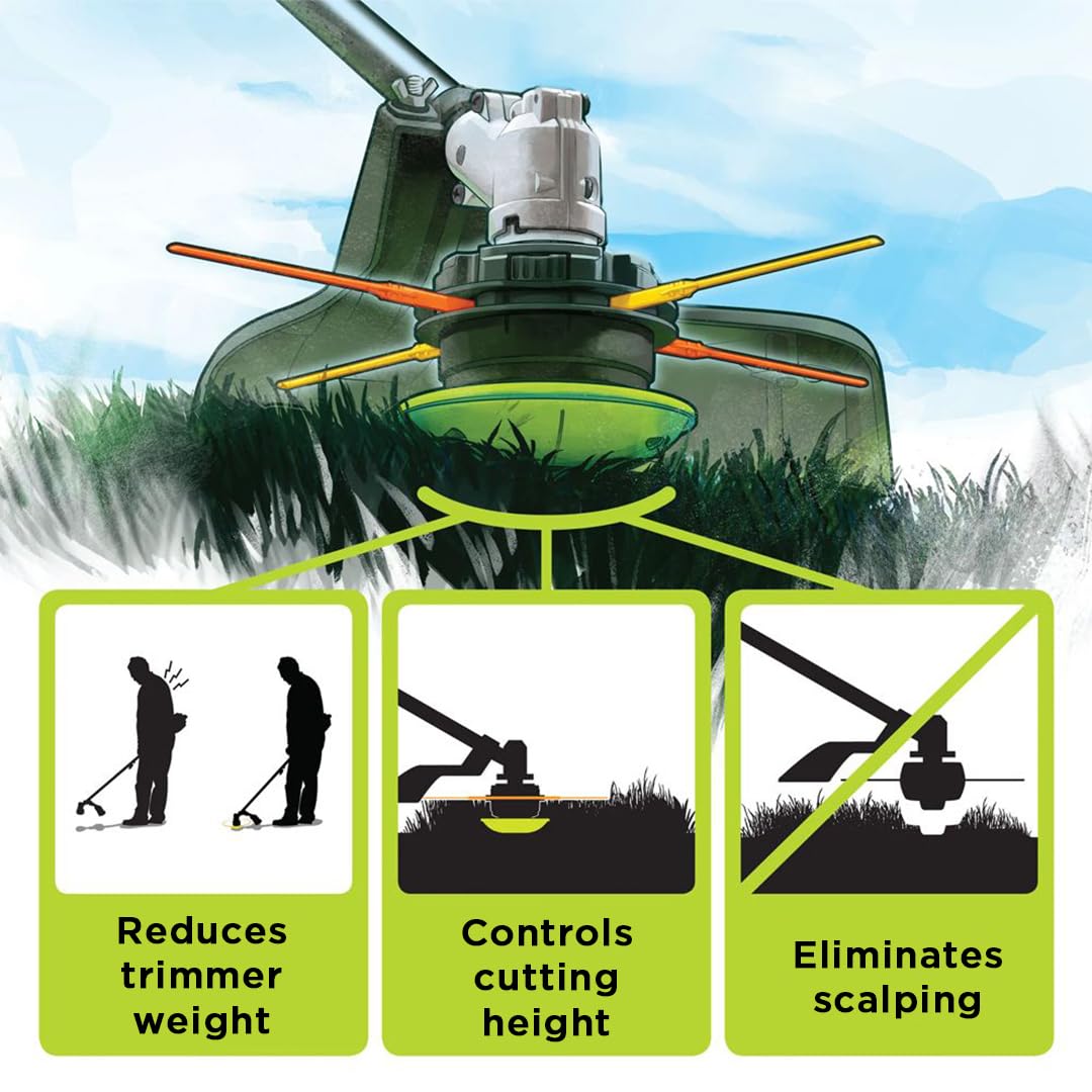 Aero-Flex® Universal Replacement Trimmer Head - Four Flexible line Blades - Fast & Easy to Change Flexible Blades | Saves Time - No More Trimmer Line Retail $34.95