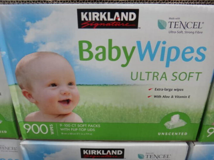 Kirkland Baby Wipes Unscented, 100 Count (Pack of 9) Retail $42.99