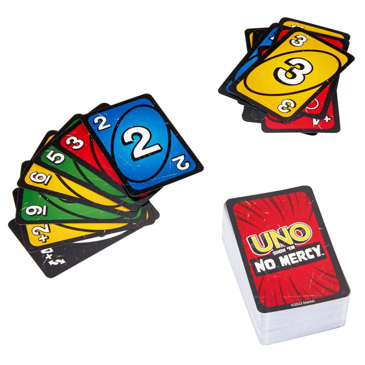 Mattel Games UNO Show Ã¢â‚¬Ëœem No Mercy Card Game for Kids, Adults & Family Parties & Travel with Extra Cards, Special Rules & Tougher Penalties