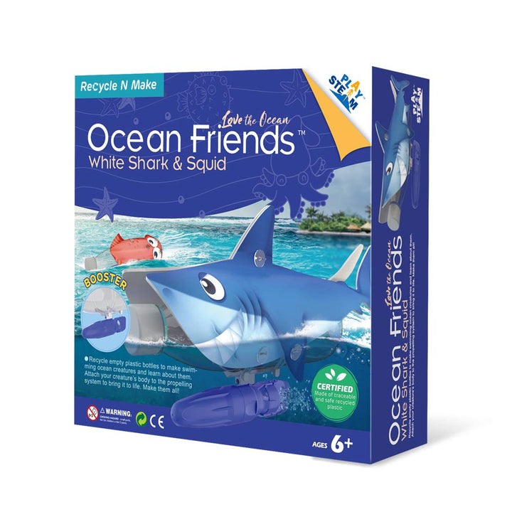 PLAYSTEAM White Shark & Squid Set with Underwater Propelling System Retail $22.18