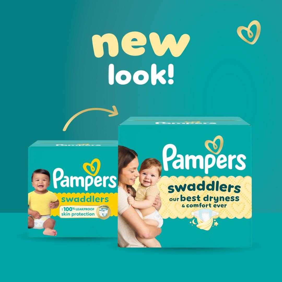 Pampers Swaddlers Diapers, Size 5 (20-37 lbs), 58 Count, Absorbent, Keeps Baby Dry and Comfortable, Skin Safe Disposable Baby Diaper (Packaging May Vary) Retail $29.99