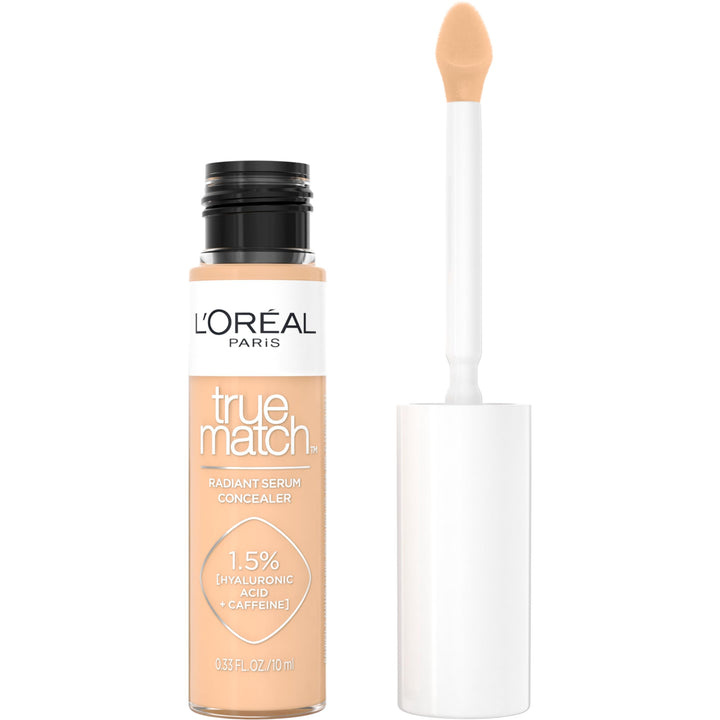 L'Oreal Paris True Match Radiant Serum Concealer, Brightening Under Eye Concealer Make Up with 1.5% Hyaluronic Acid and Caffeine, N5, 0.33 Oz