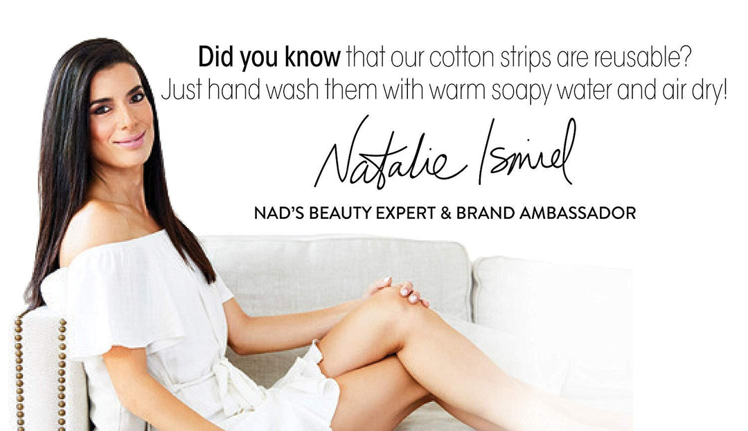 Nad's 100% Natural Sugar Wax Kit, Vegan, Hypoallergenic, No-heat Formula Waxing Sugar Paste, Includes 6 Wooden Spatulas, 10 Reusable 100% Cotton Strips, 1 Pre-wax Cleansing Soap & Sugar Wax 6oz