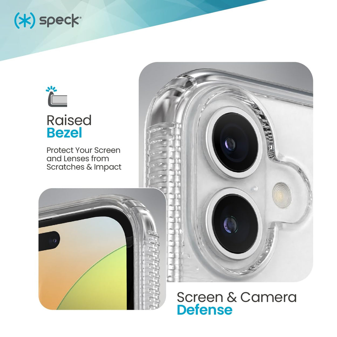 Speck Clear iPhone 16 Plus Case - Slim Phone Case iPhone 16 Plus - iPhone 16 Plus Phone Case - MagSafe - GemShell - Crystal Clear Retail $39.95