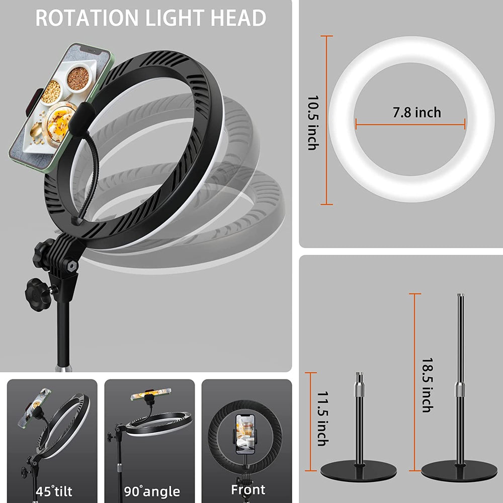 Generic Selfie Series 10" LED Ring Light with Stand, USB Cable, Constant Illumination, Adjustable Brightness & Color Temperature Retail $14.99