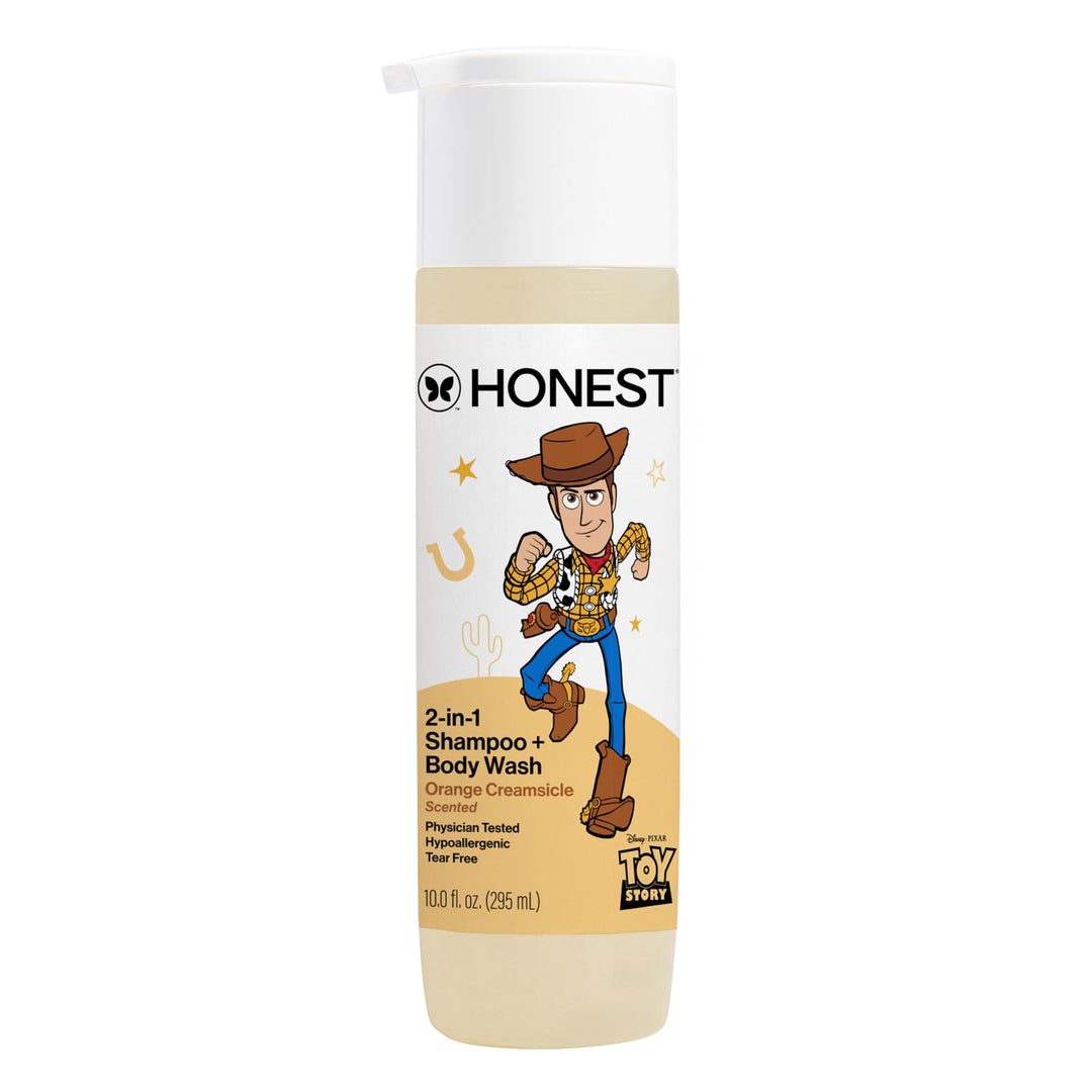 The Honest Company Cleansing 2-in-1 Shampoo + Body Wash, Gentle on Skin, Dermatologist Tested, Tear Free, Hypoallergenic, Disney and Pixar's Toy Story, Orange Creamsicle Retail $10.99