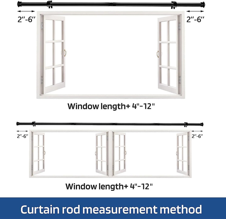 Curtain Rods 2 Pack 5/8 inch Black Curtain Rods for Windows 30 to 116 Inch with Brackets Easy to Install for Bedroom Living room Kitchen Retail $30.99