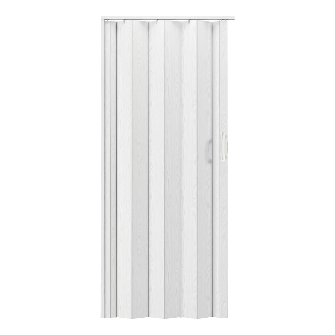 Techni Home Studio Series 48" W x 80" H PVC Foldable Accordion Door, Trimmable, Flexible Single Layer Panels, White Oak Retail $67.00