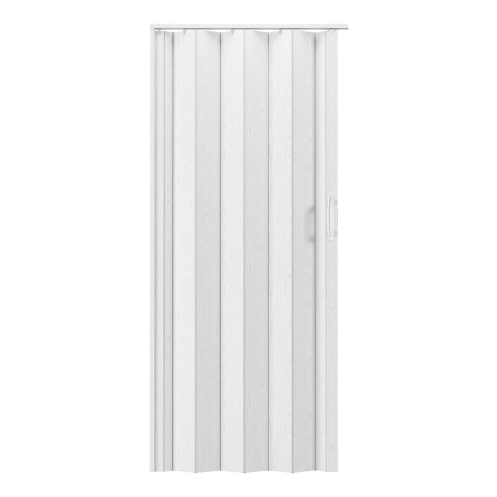Techni Home Studio Series 48" W x 80" H PVC Foldable Accordion Door, Trimmable, Flexible Single Layer Panels, White Oak Retail $67.00