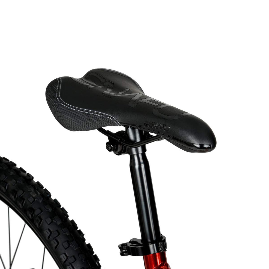Hyper Mountain Bike for Men or Women 29 Inch Mountain Bike. Shimano 9 Speed Shifters and Lightweight Aluminum Hard Tail MTB Bike Frame. Full Suspension Explorer (Red)