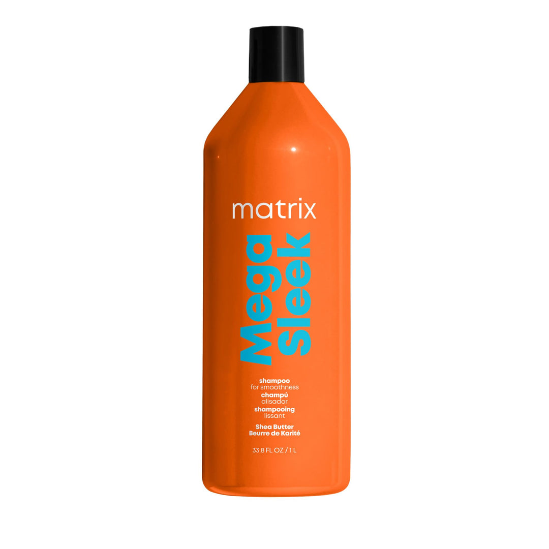 Matrix Mega Sleek Shampoo - Anti-Frizz Moisturizing Shampoo, Smoothing and Detangling, For Dry & Damaged Hair, Salon Professional Formula, With Shea Butter, Vegan, 33.8 Fl Oz Retail $46