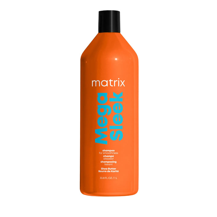 Matrix Mega Sleek Shampoo - Anti-Frizz Moisturizing Shampoo, Smoothing and Detangling, For Dry & Damaged Hair, Salon Professional Formula, With Shea Butter, Vegan, 33.8 Fl Oz Retail $46