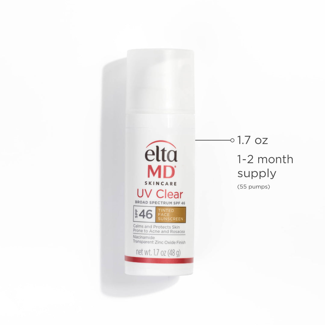 EltaMD UV Clear Tinted Face Sunscreen, SPF 46 Oil- Free with Zinc Oxide, Dermatologist Recommended, Stocking Stuffer Retail $47