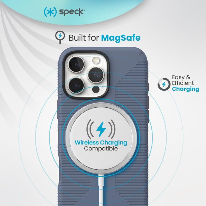 Speck iPhone 16 Pro Max Case - CandyShell Grip Case for Women and Men - Blue/Faded Denim Retail $39.95