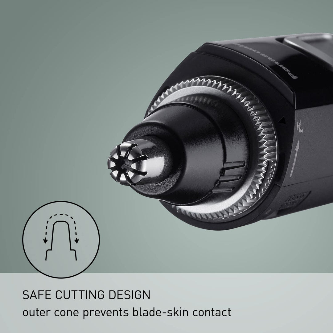 Panasonic Ear and Nose Hair Trimmer for Men with Vacuum Cleaning System, Powerful Motor and Dual-Edge Blades for Smoother Cutting, Wet/Dry Ã¢â‚¬â€œ ER-GN70-K (Black)