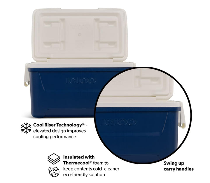 48 Qt Hard Sided Ice Chest by Igloo, Navy Retail $25.77