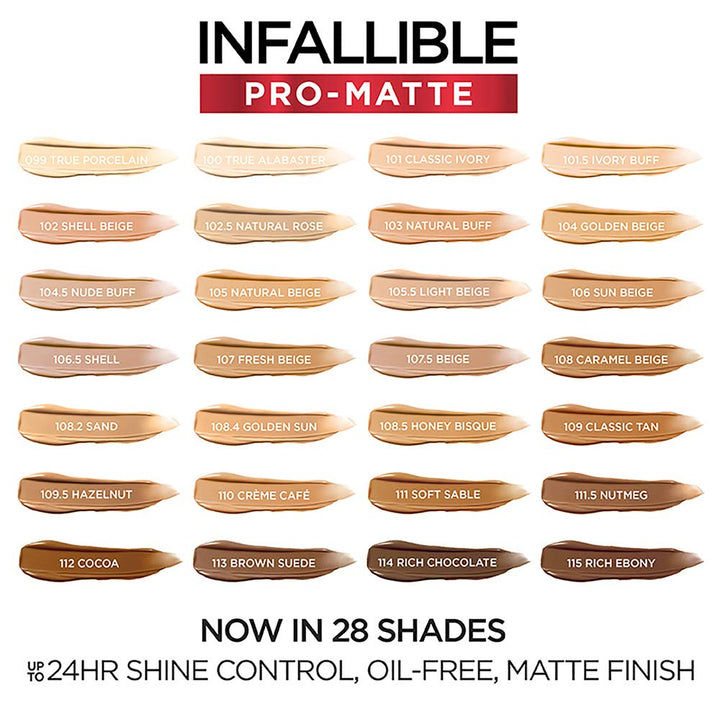 L'Oreal Paris Cosmetics Makeup Infallible Pro-Matte Liquid Longwear Foundation, Sand, 1 fl oz Retail $14.99