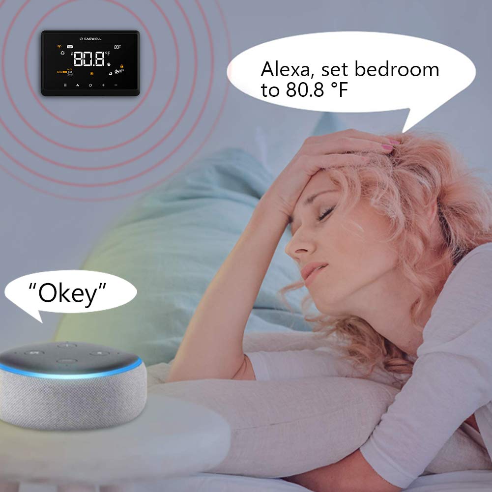 Wi-Fi Smart Thermostat for Smart Home, Tuya APP Remote Control, Compatible with Alexa, Google Assistant, Saswell T29UTW-7-WIFI(TY) Retail $69.99