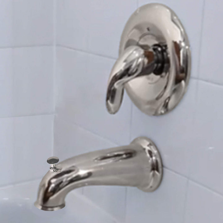 DANCO Decorative Bathtub Faucet Spout with Pull Up Diverter | 6 Inch Length | Brushed Nickel Finish (10316) Retail $23.26