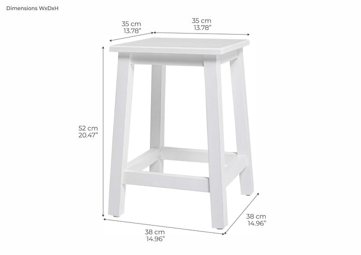 NovaSolo Halifax Pure White Mahogany Wood 19.5-Inch Stool Retail $119.00