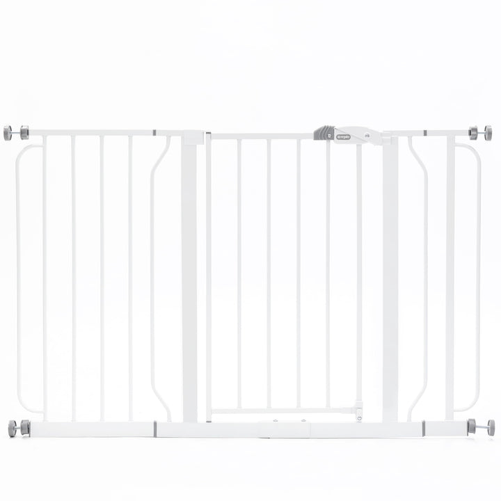 Regalo Safety 29-49" Easy Step Extra Wide Baby Gate for Doorways & Bottom of Stairs, Pressure Mounted Safety Gate with Door for Babies, Toddlers & Pets, White Retail $49.88