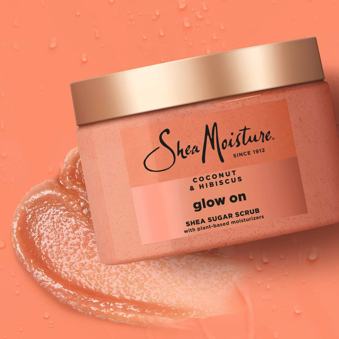 SheaMoisture Shea Sugar Body Scrub For Glowing Radiance Coconut Hibiscus Glowing Radiance Body Scrub With 24h Shea Moisture Nutrients 12 oz