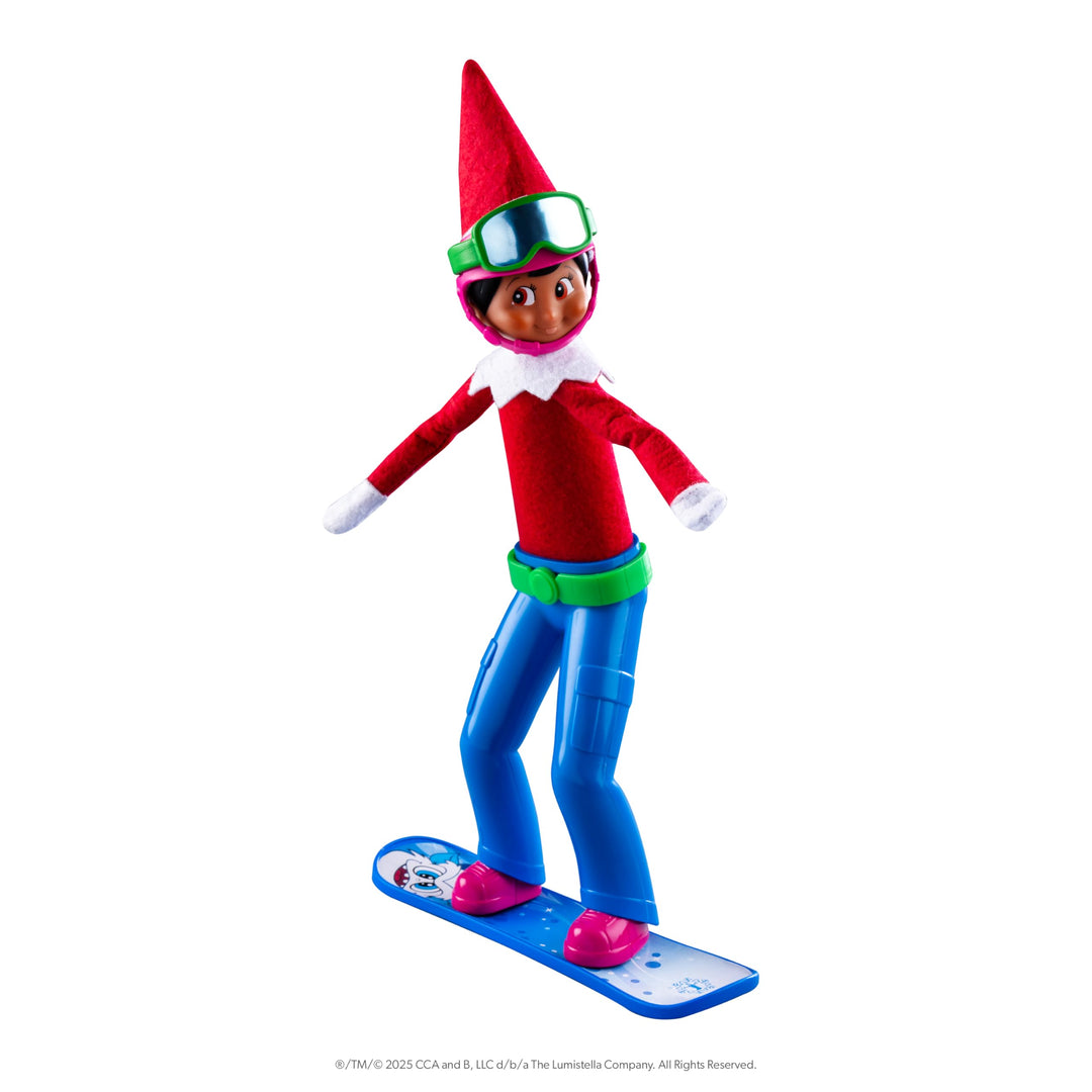The Elf on the Shelf MagiFreez Swish and Sleigh Snowboard Set - Snowboard Elf Standing Pants and Gear - Scout Elf Not Included