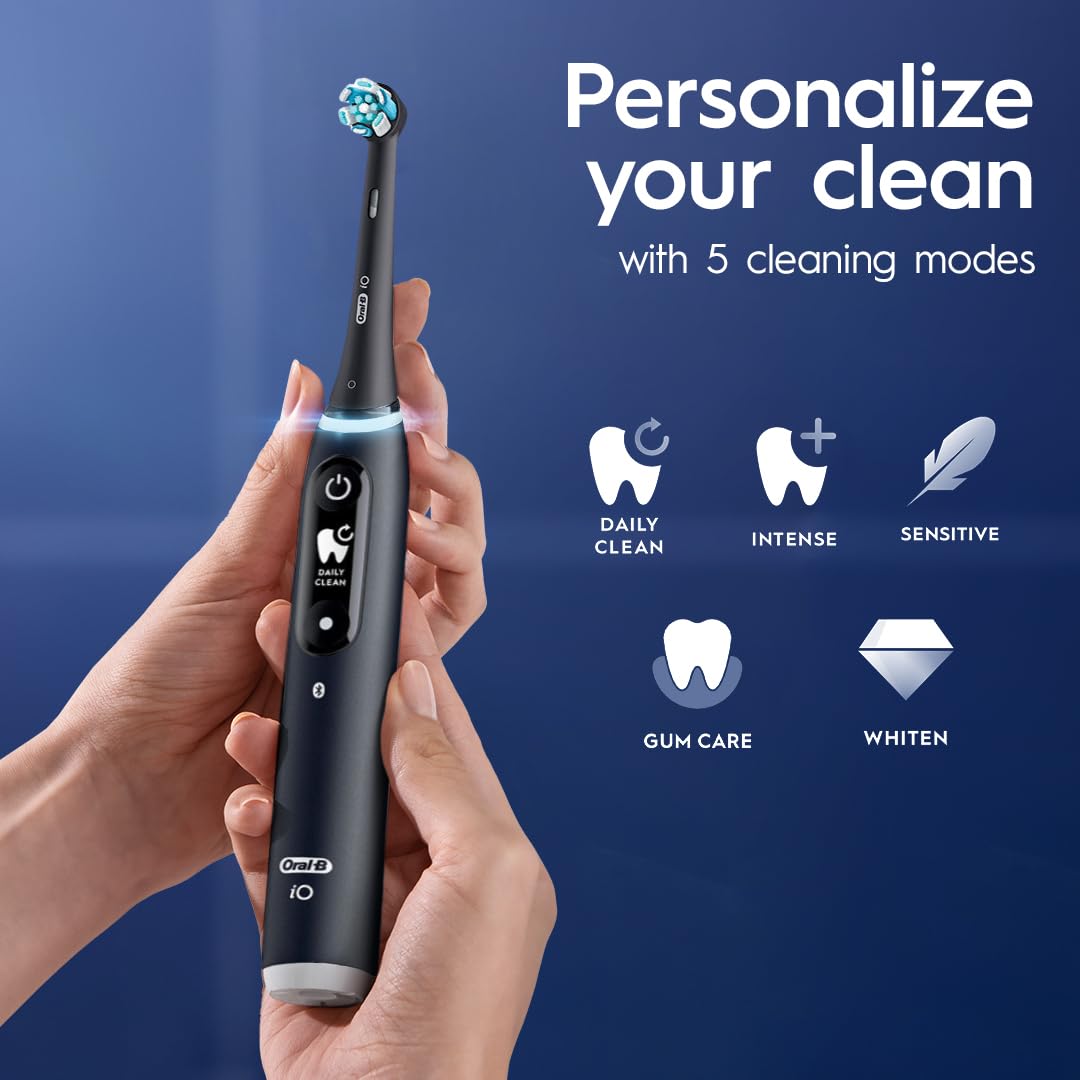 Oral-B Rechargeable Electric Toothbrush, iO6 Connected Coach, 5 Cleaning Modes, Visual Pressure Sensor to Protect Gums, Interactive Display, Travel Case, Gray Opal Retail $119.94