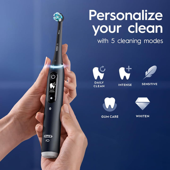 Oral-B Rechargeable Electric Toothbrush, iO6 Connected Coach, 5 Cleaning Modes, Visual Pressure Sensor to Protect Gums, Interactive Display, Travel Case, Gray Opal Retail $119.94