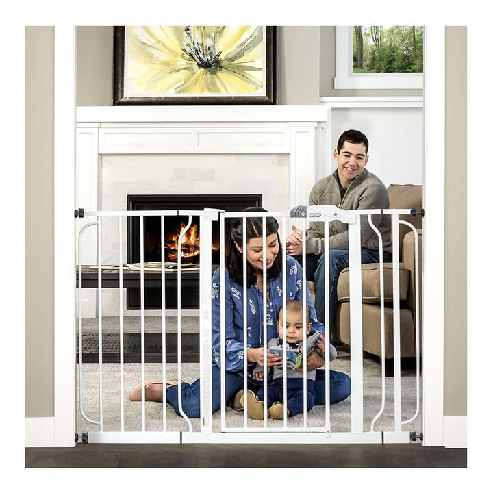 Regalo Safety 29-49" Easy Step Extra Wide Baby Gate for Doorways & Bottom of Stairs, Pressure Mounted Safety Gate with Door for Babies, Toddlers & Pets, White Retail $49.88
