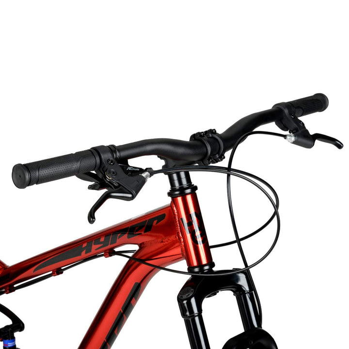 Hyper Mountain Bike for Men or Women 29 Inch Mountain Bike. Shimano 9 Speed Shifters and Lightweight Aluminum Hard Tail MTB Bike Frame. Full Suspension Explorer (Red)