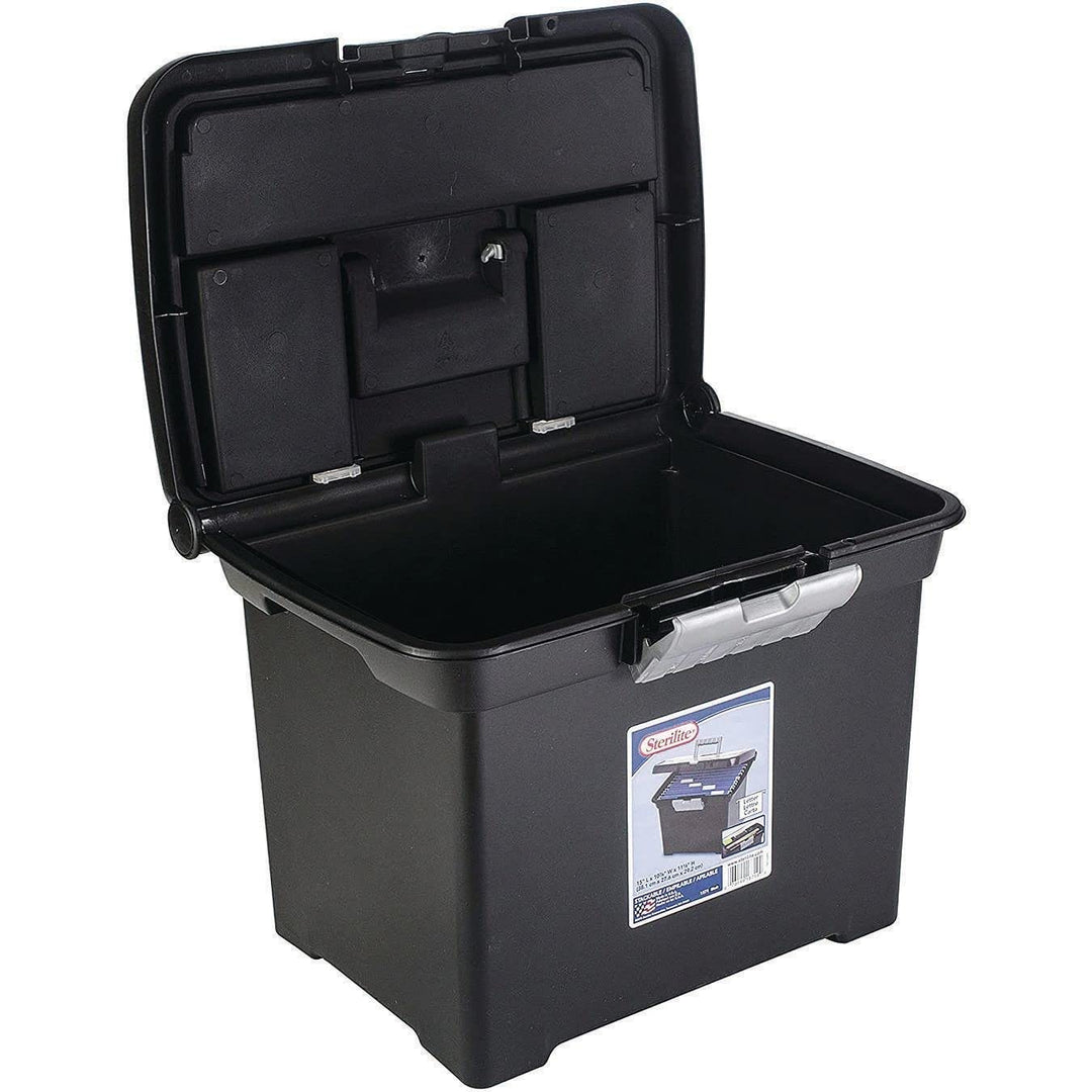 STERILITE Portable File Box, Black (ST1871-9004) Retail $13.58