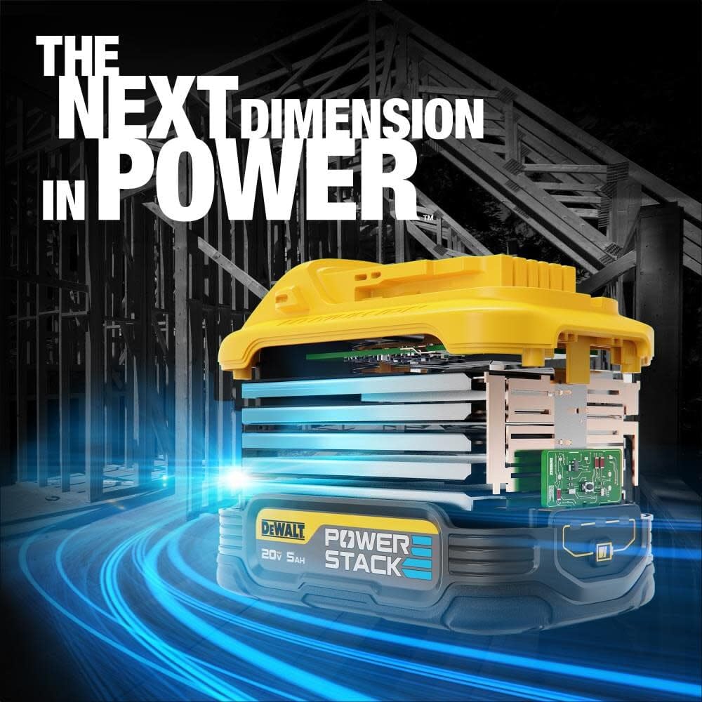 DEWALT Powerstack 20V MAX Battery Starter Kit, Rechargeable, 5Ah, Lithium Ion (DCBP520C)