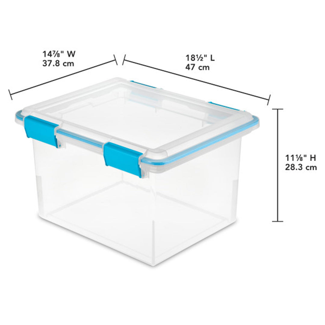 Sterilite 1 Pack Gasket Box, Weather-Resistant Storage Bins with Latching Lids, 32 Quart - Heavy-Duty Organizing Containers for Closet, Bathroom, and Office