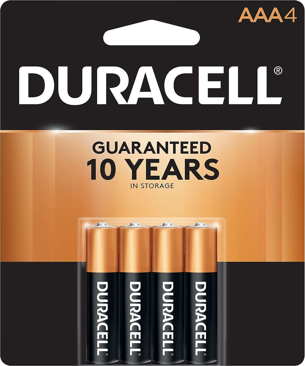 Duracell, MN2400B4Z, Standard Battery, AAA, Alkaline, PK4,Black Retail $9.00