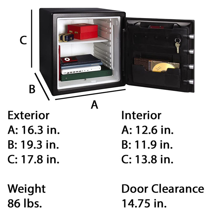 SentrySafe SFW123ES Fireproof Waterproof Safe with Digital Keypad, 1.23 Cubic Feet, black Retail $89.00