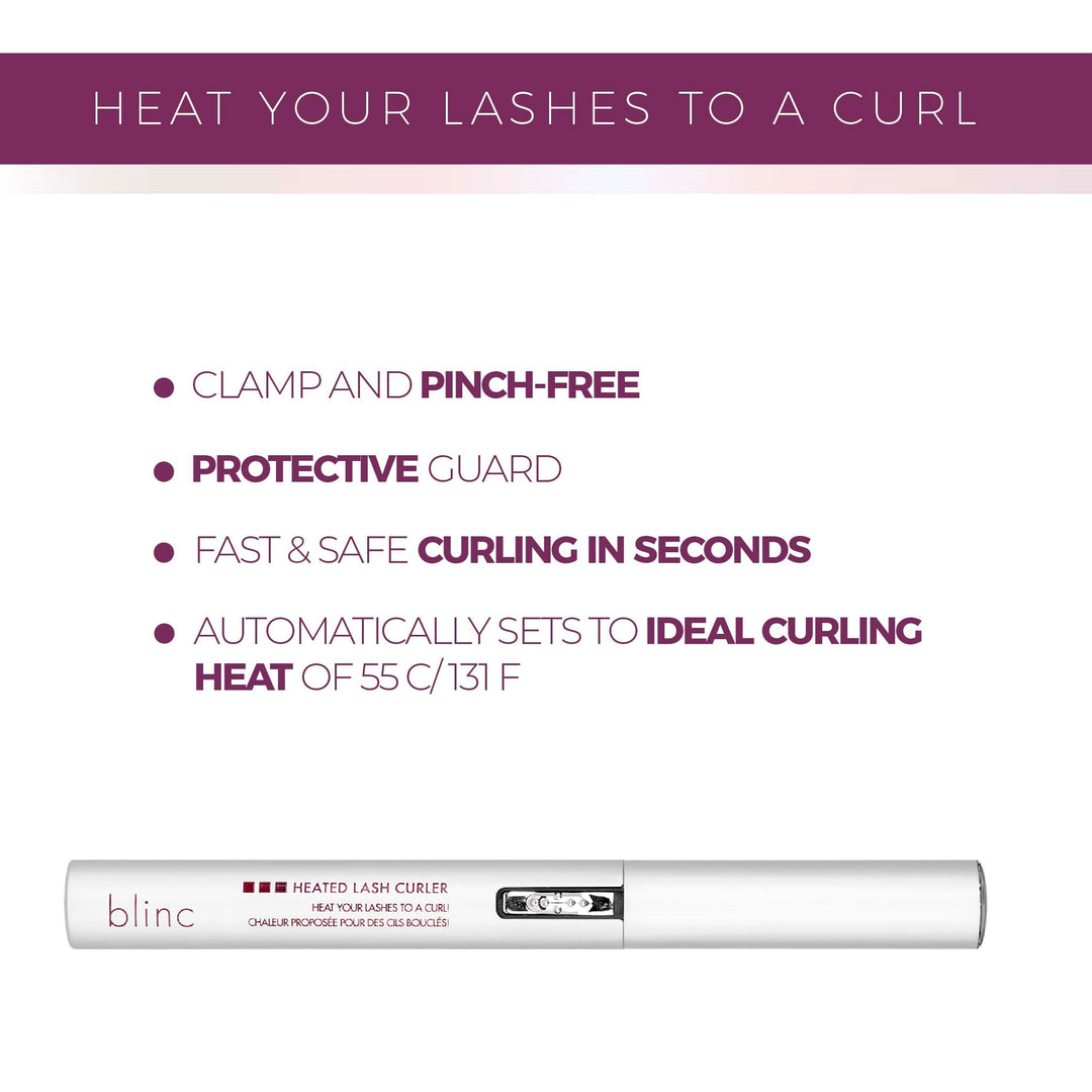 Blinc Heated Lash Curler, Heated Eyelash Curler Comb, Electric Eyelash Curler for Long Lasting Curls, Battery Included