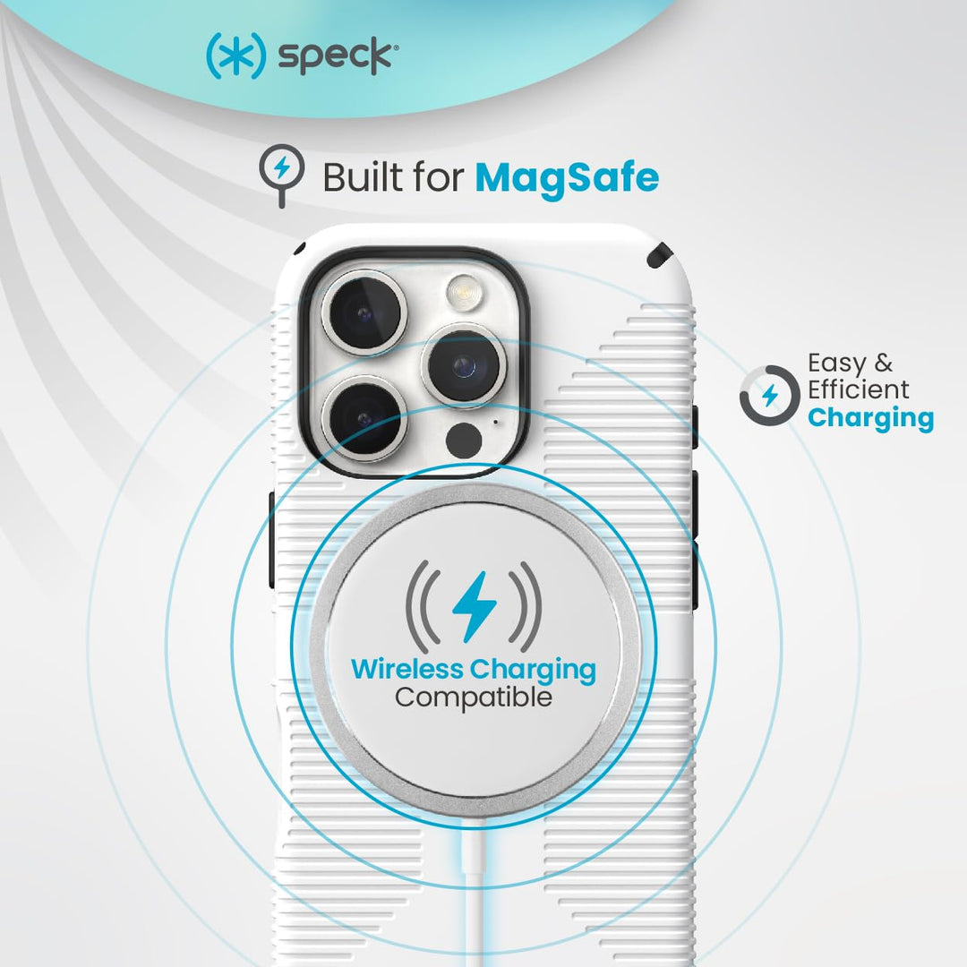 Speck CandyShell Grip Case - iPhone 16 Pro Slim MagSafe - White/Black Retail $39.95