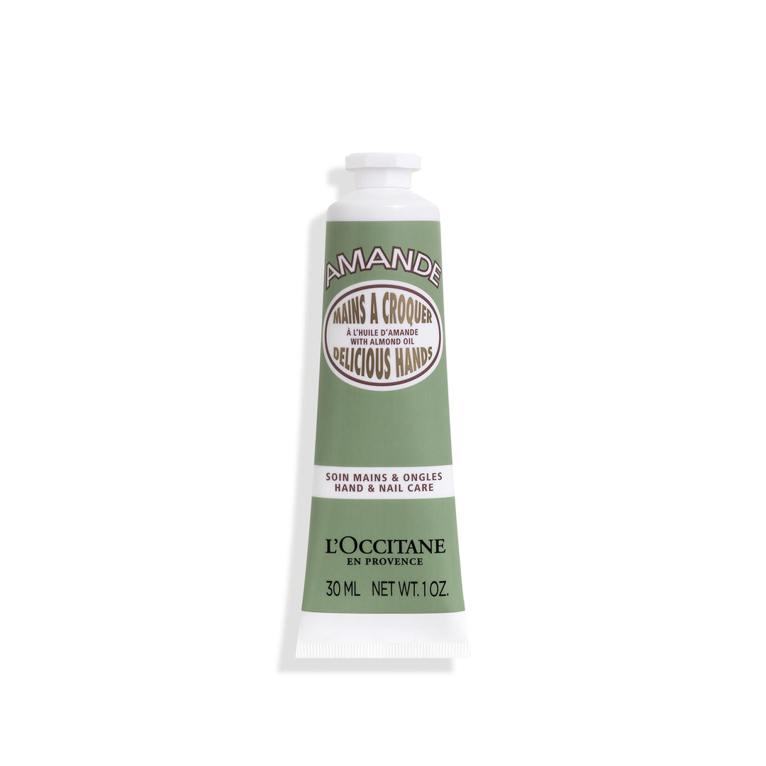 L'OCCITANE Almond Delicious Hand & Nail Cream: Soften hands & Cuticles with Irresistible Almond Scent, Moisturizing, Infused With Almond Oil, 24-hour hydration*, 1 Oz