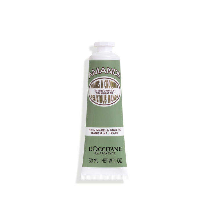 L'OCCITANE Almond Delicious Hand & Nail Cream: Soften hands & Cuticles with Irresistible Almond Scent, Moisturizing, Infused With Almond Oil, 24-hour hydration*, 1 Oz
