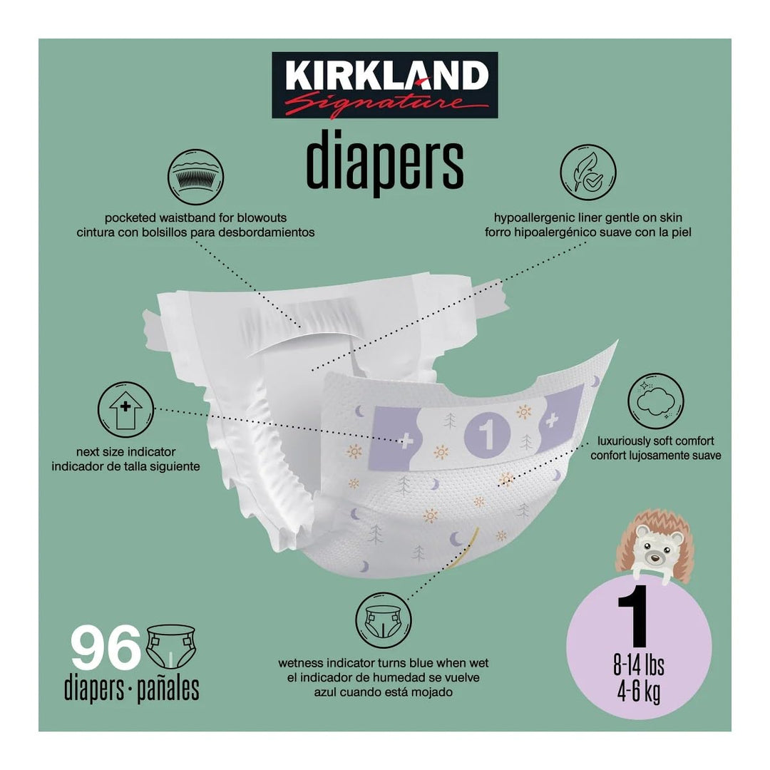 Kirkland Signature Diaper, Size 1, 96 Count Retail $35.97