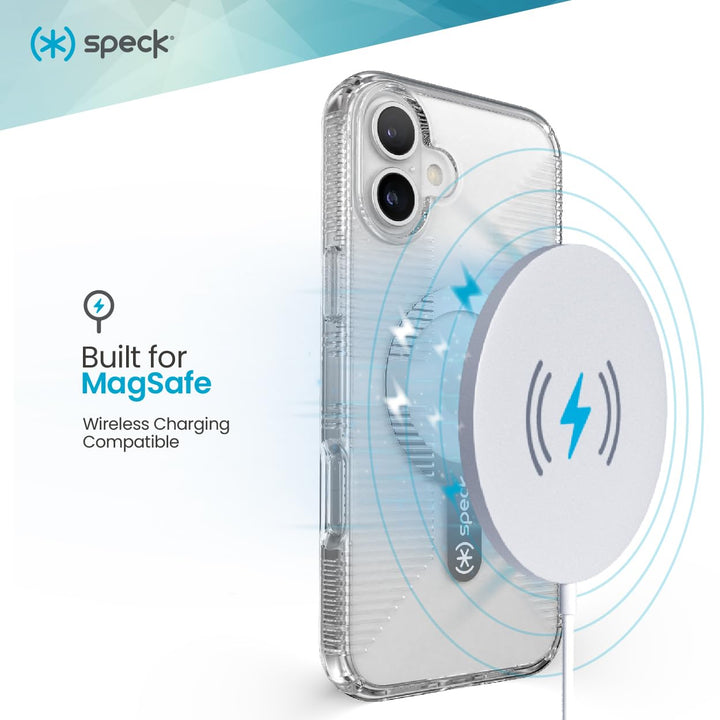 Speck Clear iPhone 16 Plus Case - Slim Phone Case iPhone 16 Plus - iPhone 16 Plus Phone Case - MagSafe - GemShell - Crystal Clear Retail $39.95