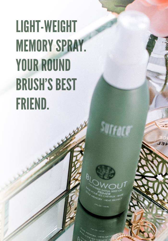 SURFACE Hair Blowout Primer Hair Spray for Men and Women, 4 oz - Lightweight, Nourishing Thermal Spray with Babassu Oil - Fast-Drying Blow Dry Spray for Long-Lasting Style