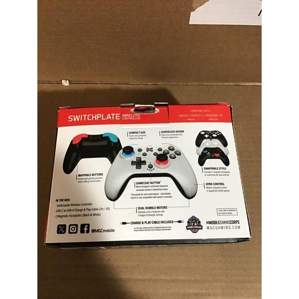 MGC Switchplate, Compact Wireless Controller for Switch & Switch 2, Mappable Buttons, Gyro Control, Rumble Assist, 2 Faceplates Included Retail $35.00