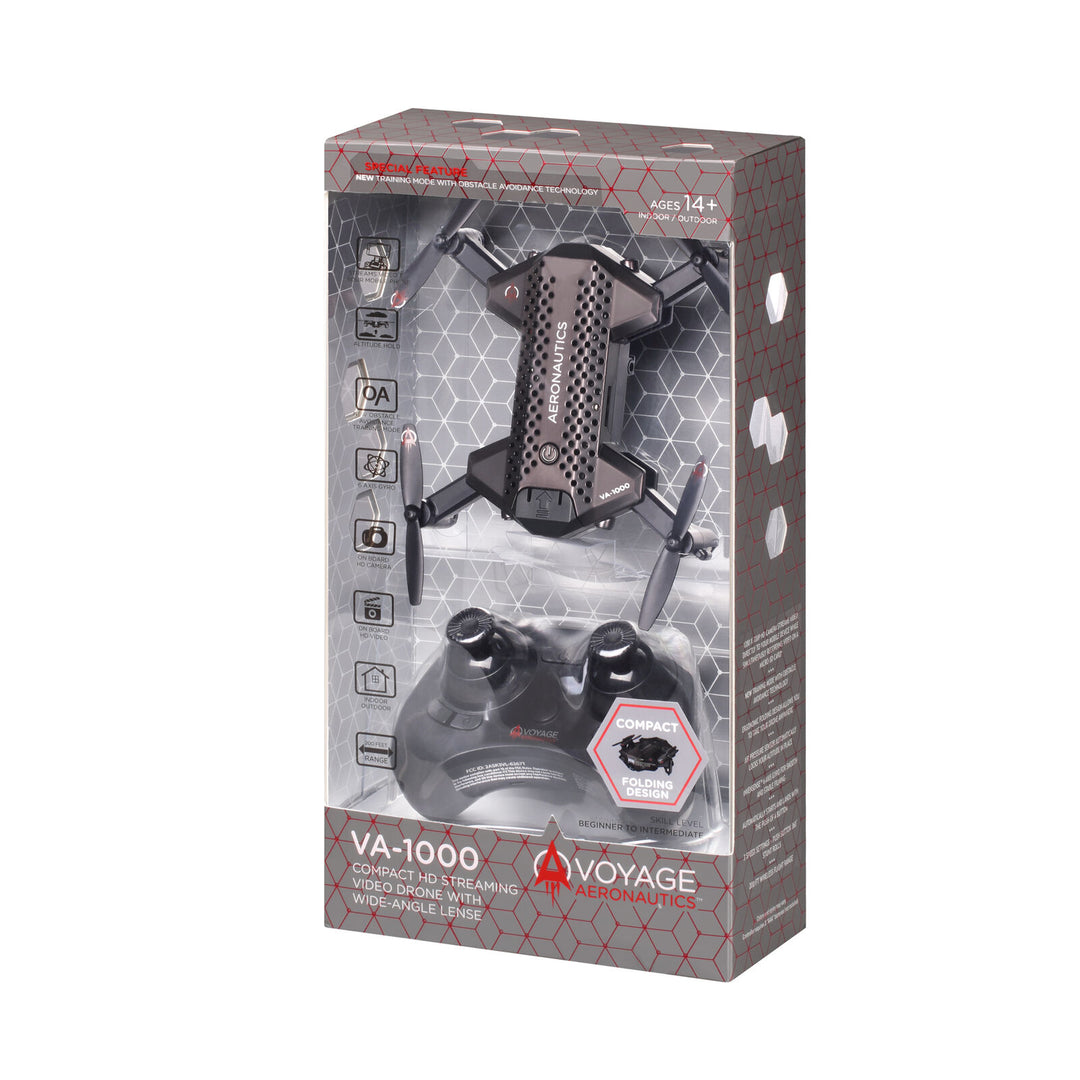 Voyage Aeronautics VA-1000 HD Streaming Drone with Wide-Angle Lens- Black Color - Size- 7 Inches Retail $49.97