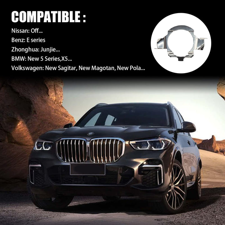 QODOLSI 2 PCS Car LED Light Card Holder, H7 Car Light Fixed Adapter Bracket, H7 Fixed Buckle Base LED Adapter Holders, for Benz Qashqai New Bora Sagitar Nissan (Silver)