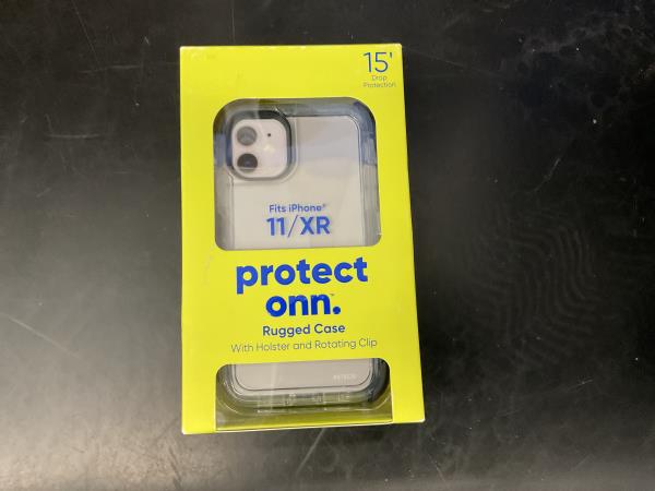Onn. Rugged Case - iPhone 11/XR, 15' Drop Protection, with Holster & Rotating Clip Retail $15.00